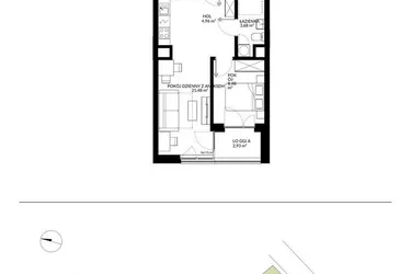 Rzut - Mieszkanie na sprzedaż 2 pokoje o powierzchni 38,46 m² - numer 2 w Nova Mikołowska - City Garden