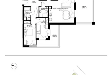 Rzut - Mieszkanie na sprzedaż 4 pokoje o powierzchni 96,48 m² - numer 5 w Nova Mikołowska - City Garden