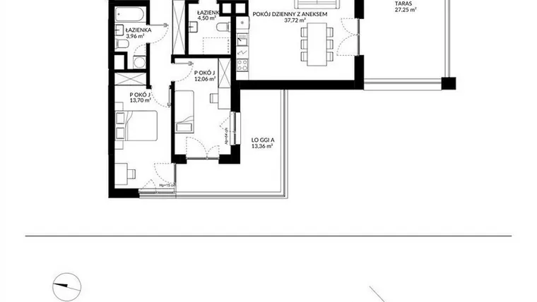 Rzut - Mieszkanie na sprzedaż 4 pokoje o powierzchni 96,48 m² - numer 5 w Nova Mikołowska - City Garden