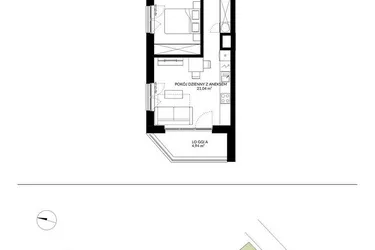 Rzut - Mieszkanie na sprzedaż 2 pokoje o powierzchni 36,13 m² - numer 23 w Nova Mikołowska - City Garden