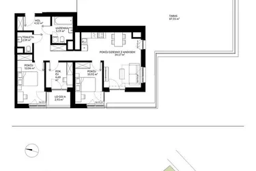 Rzut - Mieszkanie na sprzedaż 4 pokoje o powierzchni 76,06 m² - numer 20 w Nova Mikołowska - City Garden