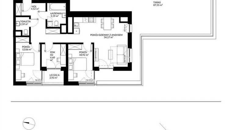 Rzut - Mieszkanie na sprzedaż 4 pokoje o powierzchni 76,06 m² - numer 20 w Nova Mikołowska - City Garden
