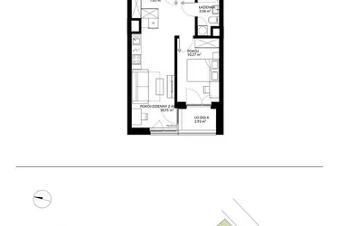 Rzut - Mieszkanie na sprzedaż 2 pokoje o powierzchni 39,6 m² - numer 22 w Nova Mikołowska - City Garden