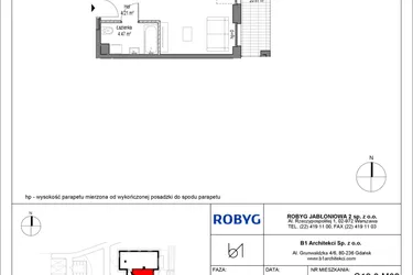 Rzut - Mieszkanie na sprzedaż 1 pokój o powierzchni 33,85 m² - numer C12.0M02 w Lawendowe Wzgórza bud. C12