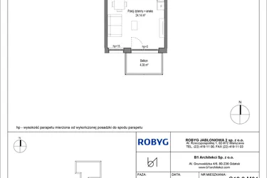 Rzut - Mieszkanie na sprzedaż 1 pokój o powierzchni 30,73 m² - numer C12.2M04 w Lawendowe Wzgórza bud. C12