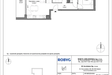 Rzut - Mieszkanie na sprzedaż 3 pokoje o powierzchni 55,65 m² - numer C12.4M07 w Lawendowe Wzgórza bud. C12
