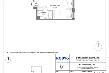 Rzut - Mieszkanie na sprzedaż 1 pokój o powierzchni 28,99 m² - numer C12.6M01 w Lawendowe Wzgórza bud. C12