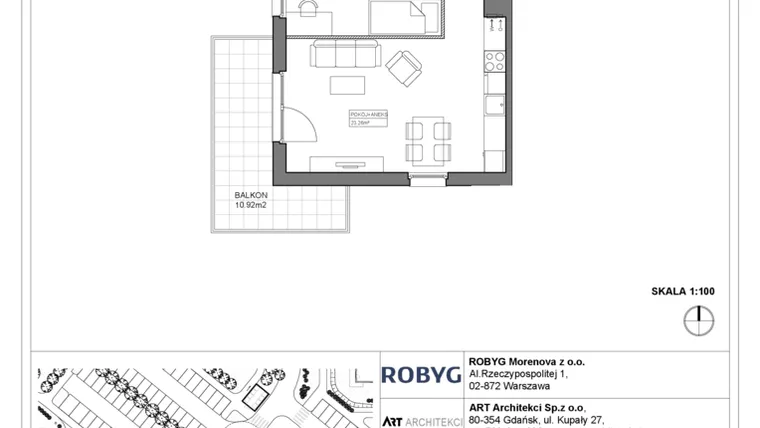Rzut - Mieszkanie na sprzedaż 3 pokoje o powierzchni 60,62 m² - numer 3.11.1M06 w Szumilas bud. 3.11 - 3.15
