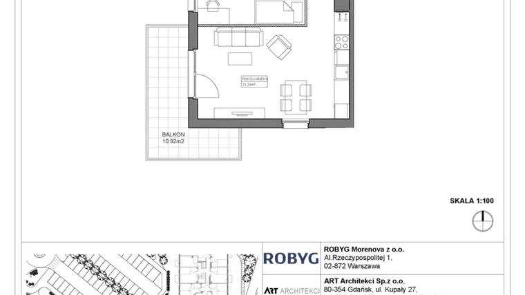 Rzut - Mieszkanie na sprzedaż 3 pokoje o powierzchni 60,62 m² - numer 3.12.2M06 w Szumilas bud. 3.11 - 3.15