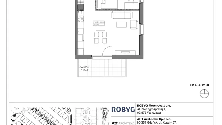 Rzut - Mieszkanie na sprzedaż 3 pokoje o powierzchni 58,85 m² - numer 3.12.2M08 w Szumilas bud. 3.11 - 3.15
