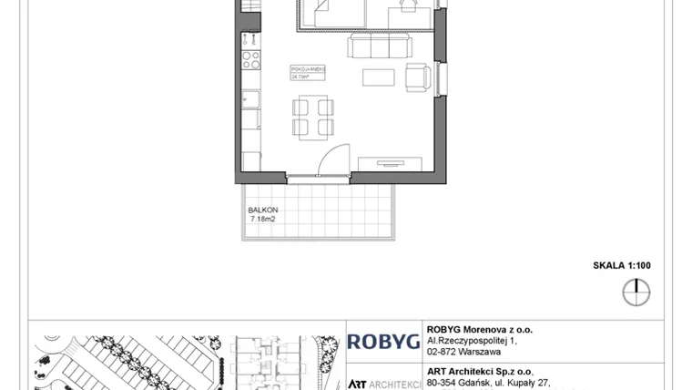 Rzut - Mieszkanie na sprzedaż 3 pokoje o powierzchni 58,85 m² - numer 3.12.3M08 w Szumilas bud. 3.11 - 3.15