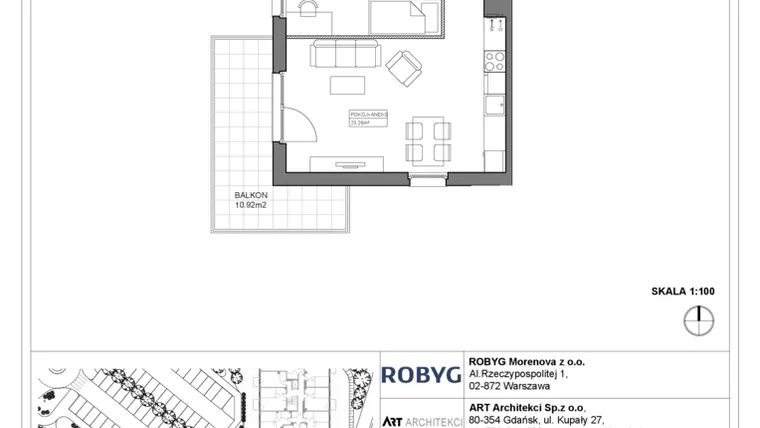 Rzut - Mieszkanie na sprzedaż 3 pokoje o powierzchni 60,62 m² - numer 3.12.3M06 w Szumilas bud. 3.11 - 3.15
