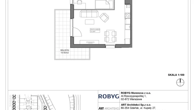 Rzut - Mieszkanie na sprzedaż 3 pokoje o powierzchni 60,62 m² - numer 3.13.1M06 w Szumilas bud. 3.11 - 3.15