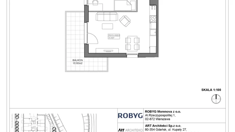 Rzut - Mieszkanie na sprzedaż 3 pokoje o powierzchni 60,62 m² - numer 3.13.2M06 w Szumilas bud. 3.11 - 3.15