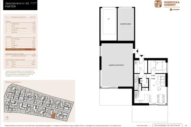 Rzut - Mieszkanie na sprzedaż 5 pokoi o powierzchni 101,03 m² - numer A3 w Kosocicka Ambient