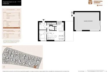 Rzut - Mieszkanie na sprzedaż 5 pokoi o powierzchni 99,97 m² - numer A1 w Kosocicka Ambient