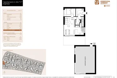 Rzut - Mieszkanie na sprzedaż 5 pokoi o powierzchni 99,97 m² - numer A14 w Kosocicka Ambient