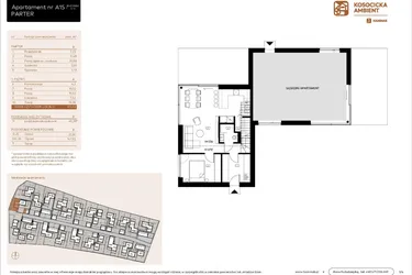 Rzut - Mieszkanie na sprzedaż 5 pokoi o powierzchni 101,03 m² - numer A15 w Kosocicka Ambient