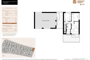 Rzut - Mieszkanie na sprzedaż 5 pokoi o powierzchni 101,03 m² - numer A31 w Kosocicka Ambient