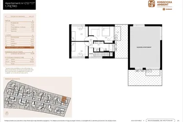 Rzut - Mieszkanie na sprzedaż 5 pokoi o powierzchni 101,03 m² - numer C12 w Kosocicka Ambient
