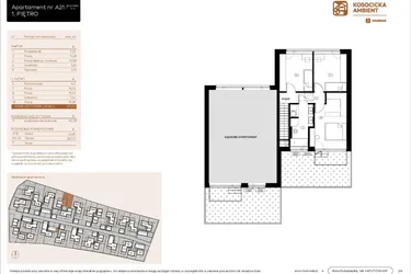 Rzut - Mieszkanie na sprzedaż 5 pokoi o powierzchni 101,03 m² - numer A21 w Kosocicka Ambient