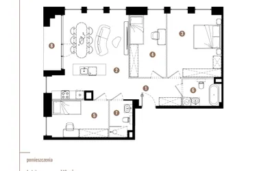 Rzut - Mieszkanie na sprzedaż 4 pokoje o powierzchni 84,84 m² - numer E.01.05 w Apartamenty Reytana bud. E
