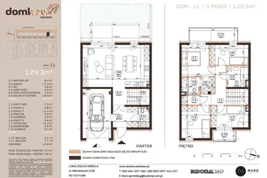 Rzut - Dom na sprzedaż 5 pokoi o powierzchni 129,3 m² - numer 11 w Domkove Widzew etap 2