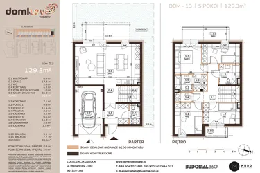 Rzut - Dom na sprzedaż 5 pokoi o powierzchni 129,3 m² - numer 13 w Domkove Widzew etap 2