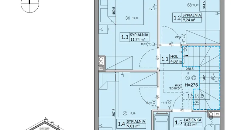 Rzut - Dom na sprzedaż 4 pokoje o powierzchni 85,17 m² - numer 11B w Arkady Walendów etap 3 i 4