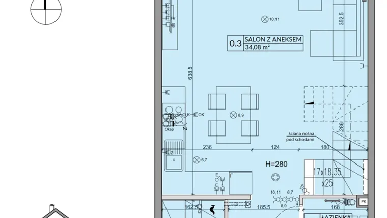 Rzut - Dom na sprzedaż 4 pokoje o powierzchni 85,17 m² - numer 174A w Arkady Walendów etap 3 i 4