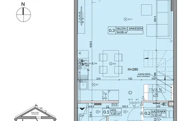Rzut - Dom na sprzedaż 4 pokoje o powierzchni 85,17 m² - numer 11A w Arkady Walendów etap 3 i 4