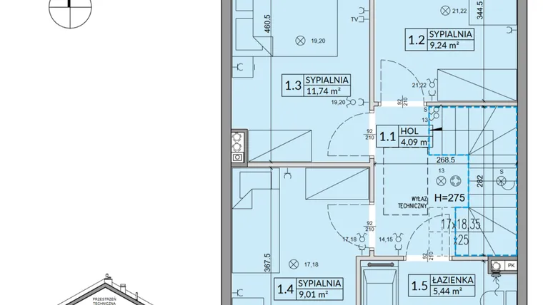 Rzut - Dom na sprzedaż 4 pokoje o powierzchni 85,91 m² - numer 10B w Arkady Walendów etap 3 i 4