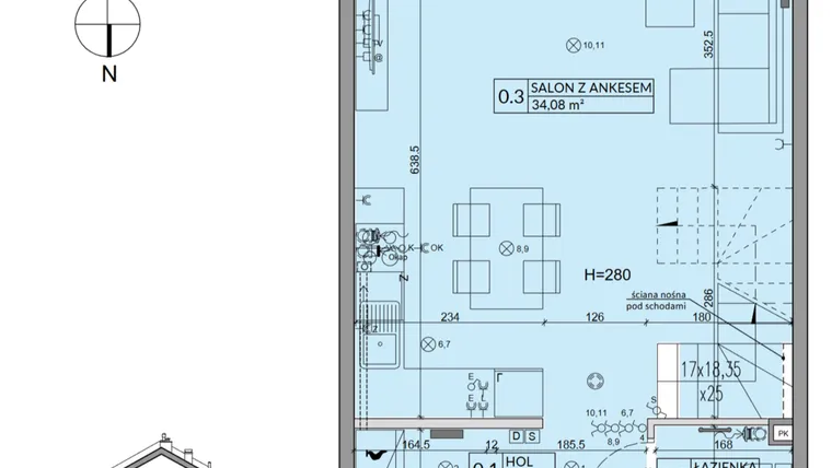Rzut - Dom na sprzedaż 4 pokoje o powierzchni 85,17 m² - numer 175B w Arkady Walendów etap 3 i 4