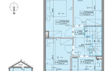 Rzut - Dom na sprzedaż 4 pokoje o powierzchni 85,17 m² - numer 176A w Arkady Walendów etap 3 i 4