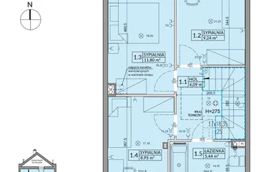 Rzut - Dom na sprzedaż 4 pokoje o powierzchni 85,17 m² - numer 172A w Arkady Walendów etap 3 i 4