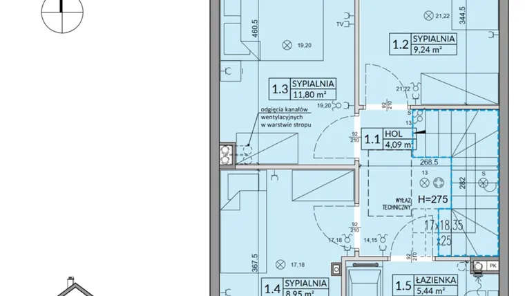 Rzut - Dom na sprzedaż 4 pokoje o powierzchni 85,17 m² - numer 172A w Arkady Walendów etap 3 i 4