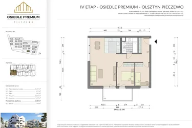 Rzut - Mieszkanie na sprzedaż 3 pokoje o powierzchni 64,88 m² - numer B3.12 w Osiedle Premium etap IV