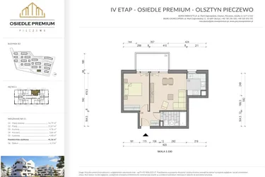 Rzut - Mieszkanie na sprzedaż 2 pokoje o powierzchni 41,56 m² - numer B3.15 w Osiedle Premium etap IV