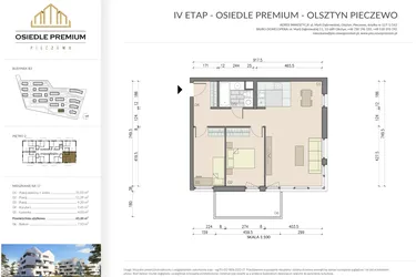 Rzut - Mieszkanie na sprzedaż 3 pokoje o powierzchni 65 m² - numer B3.17 w Osiedle Premium etap IV