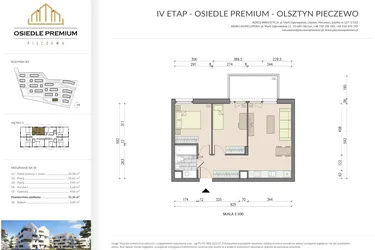 Rzut - Mieszkanie na sprzedaż 3 pokoje o powierzchni 51,36 m² - numer B3.30 w Osiedle Premium etap IV