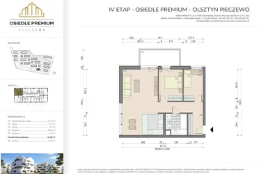 Rzut - Mieszkanie na sprzedaż 3 pokoje o powierzchni 64,88 m² - numer B3.21 w Osiedle Premium etap IV