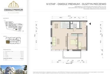 Rzut - Mieszkanie na sprzedaż 3 pokoje o powierzchni 65 m² - numer B3.20 w Osiedle Premium etap IV