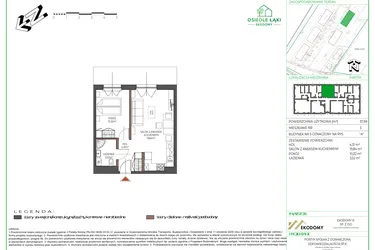 Rzut - Mieszkanie na sprzedaż 2 pokoje o powierzchni 38 m² - numer 3 w Osiedle Polna bud. 5