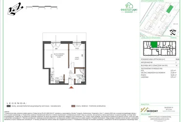 Rzut - Mieszkanie na sprzedaż 2 pokoje o powierzchni 38,86 m² - numer 2 w Osiedle Polna bud. 5