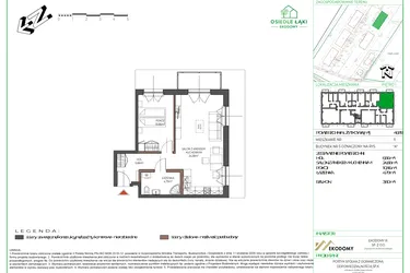 Rzut - Mieszkanie na sprzedaż 2 pokoje o powierzchni 46,93 m² - numer 11 w Osiedle Polna bud. 5