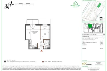 Rzut - Mieszkanie na sprzedaż 2 pokoje o powierzchni 38,86 m² - numer 8 w Osiedle Polna bud. 5