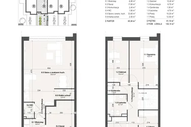Rzut - Dom na sprzedaż 4 pokoje o powierzchni 126,1 m² - numer 11b w Domy na Przylesiu