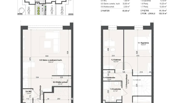 Rzut - Dom na sprzedaż 4 pokoje o powierzchni 126,1 m² - numer 11b w Domy na Przylesiu