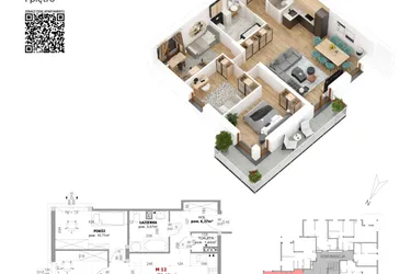 Rzut - Mieszkanie na sprzedaż 4 pokoje o powierzchni 79,43 m² - numer 12 w Villa Park - Etap IV