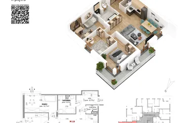 Rzut - Mieszkanie na sprzedaż 4 pokoje o powierzchni 79,43 m² - numer 19 w Villa Park - Etap IV